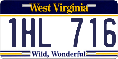 WV license plate 1HL716