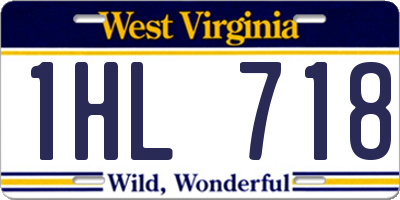 WV license plate 1HL718