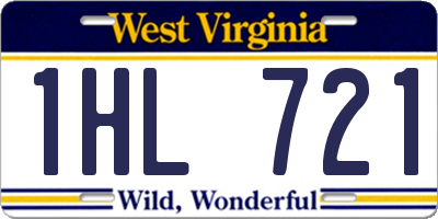 WV license plate 1HL721
