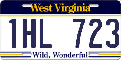 WV license plate 1HL723