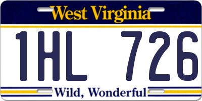 WV license plate 1HL726