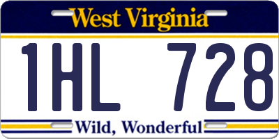 WV license plate 1HL728