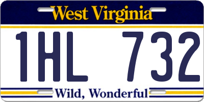 WV license plate 1HL732