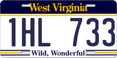 WV license plate 1HL733
