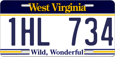 WV license plate 1HL734