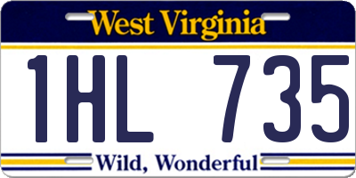 WV license plate 1HL735