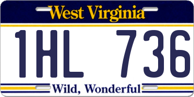 WV license plate 1HL736