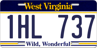 WV license plate 1HL737