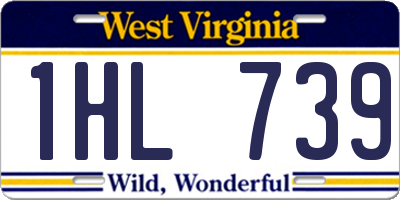 WV license plate 1HL739
