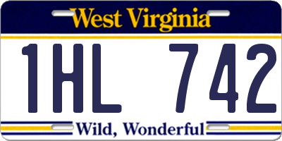 WV license plate 1HL742