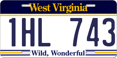WV license plate 1HL743