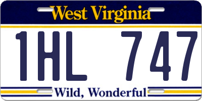 WV license plate 1HL747