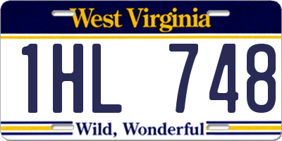 WV license plate 1HL748