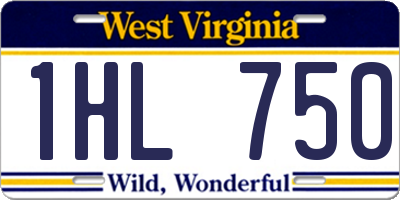 WV license plate 1HL750