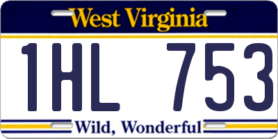 WV license plate 1HL753