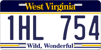 WV license plate 1HL754