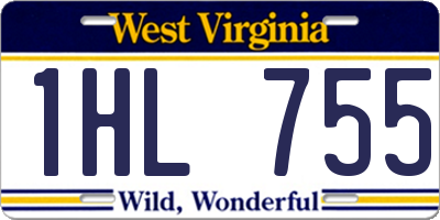 WV license plate 1HL755