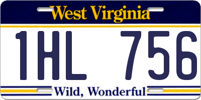 WV license plate 1HL756
