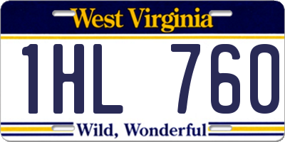 WV license plate 1HL760