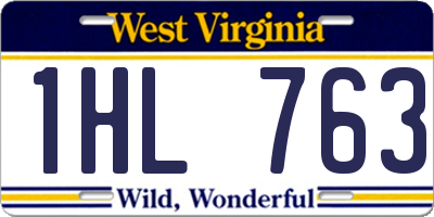 WV license plate 1HL763