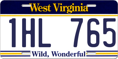 WV license plate 1HL765