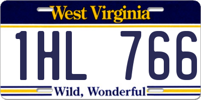 WV license plate 1HL766