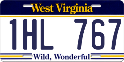 WV license plate 1HL767