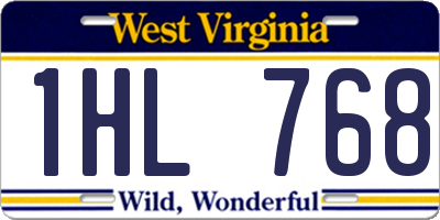 WV license plate 1HL768