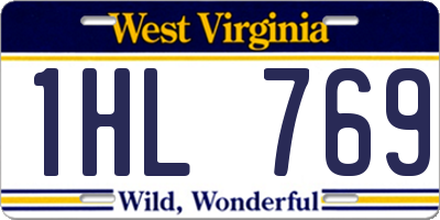 WV license plate 1HL769