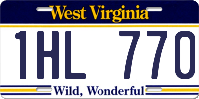 WV license plate 1HL770