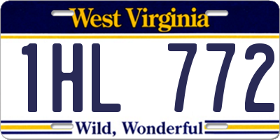 WV license plate 1HL772