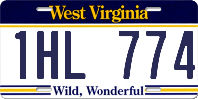 WV license plate 1HL774