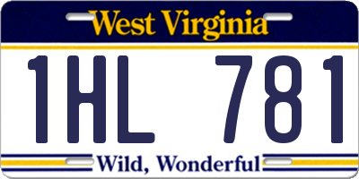 WV license plate 1HL781