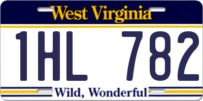 WV license plate 1HL782