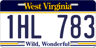 WV license plate 1HL783
