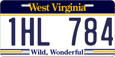 WV license plate 1HL784