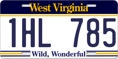 WV license plate 1HL785