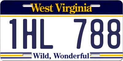 WV license plate 1HL788