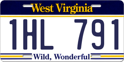 WV license plate 1HL791