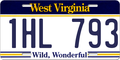 WV license plate 1HL793