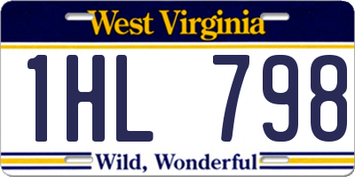 WV license plate 1HL798