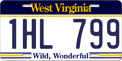 WV license plate 1HL799