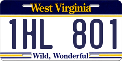 WV license plate 1HL801