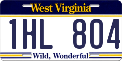 WV license plate 1HL804