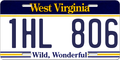 WV license plate 1HL806