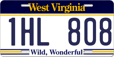 WV license plate 1HL808