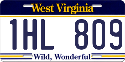 WV license plate 1HL809