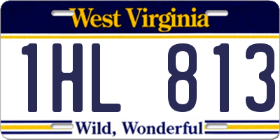 WV license plate 1HL813