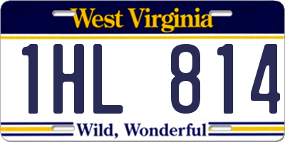 WV license plate 1HL814