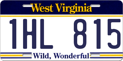 WV license plate 1HL815